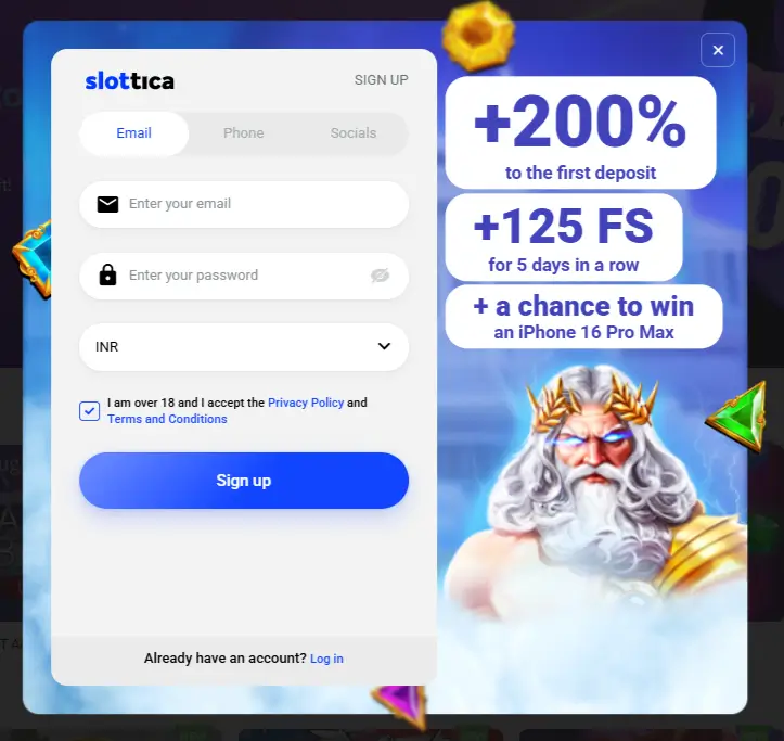 Slottica registration